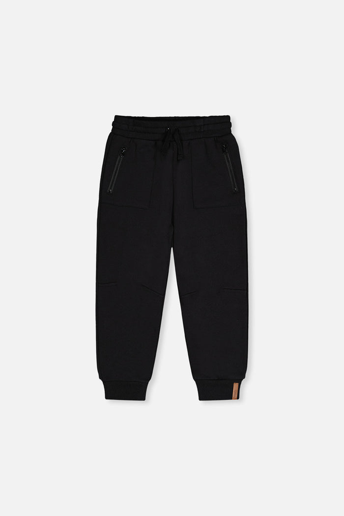 Fleece Sweatpants With Pockets Black-0
