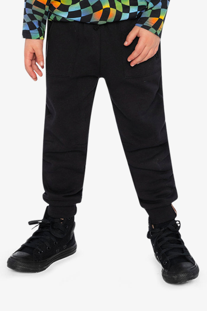Fleece Sweatpants With Pockets Black-1