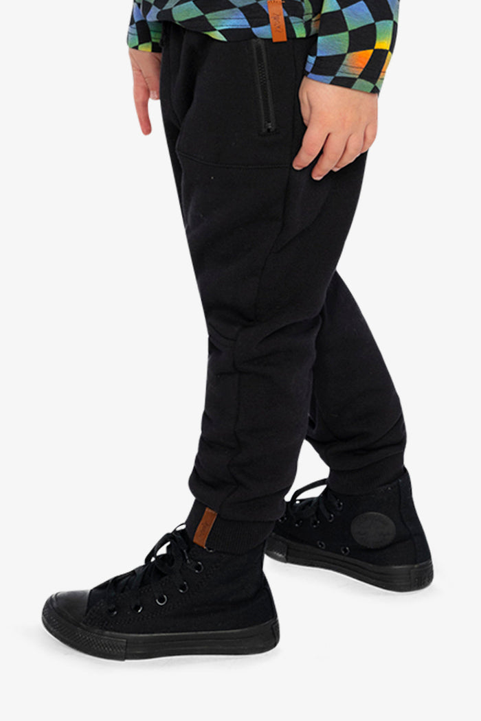 Fleece Sweatpants With Pockets Black-2