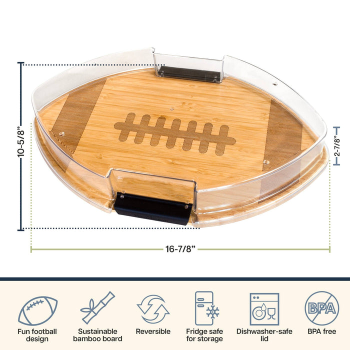 Flip, Serve & Store® Football Charcuterie Board with Lid - Olita Gifts & Goods
