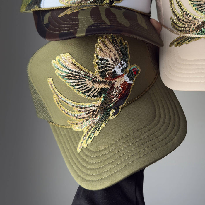 Fly Girl Pheasant Trucker Hat - Olita Gifts & Goods