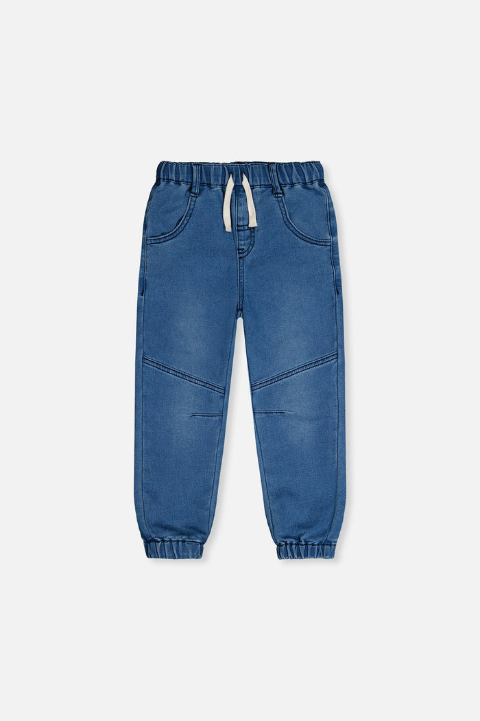 French Terry Denim Jogger Pants Light Blue-0