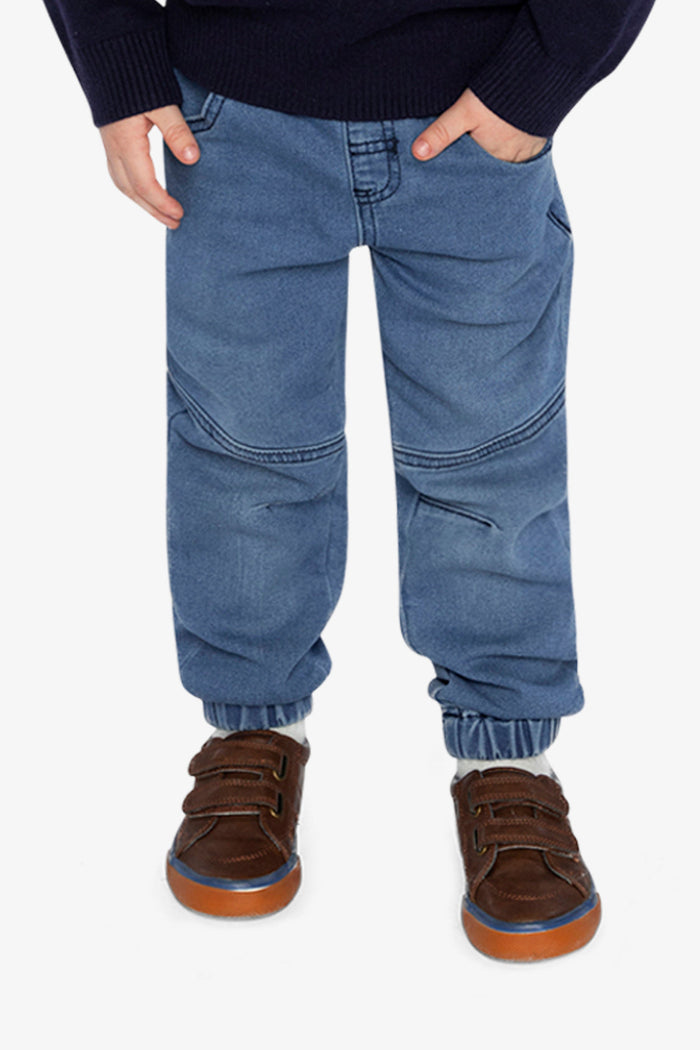 French Terry Denim Jogger Pants Light Blue-1