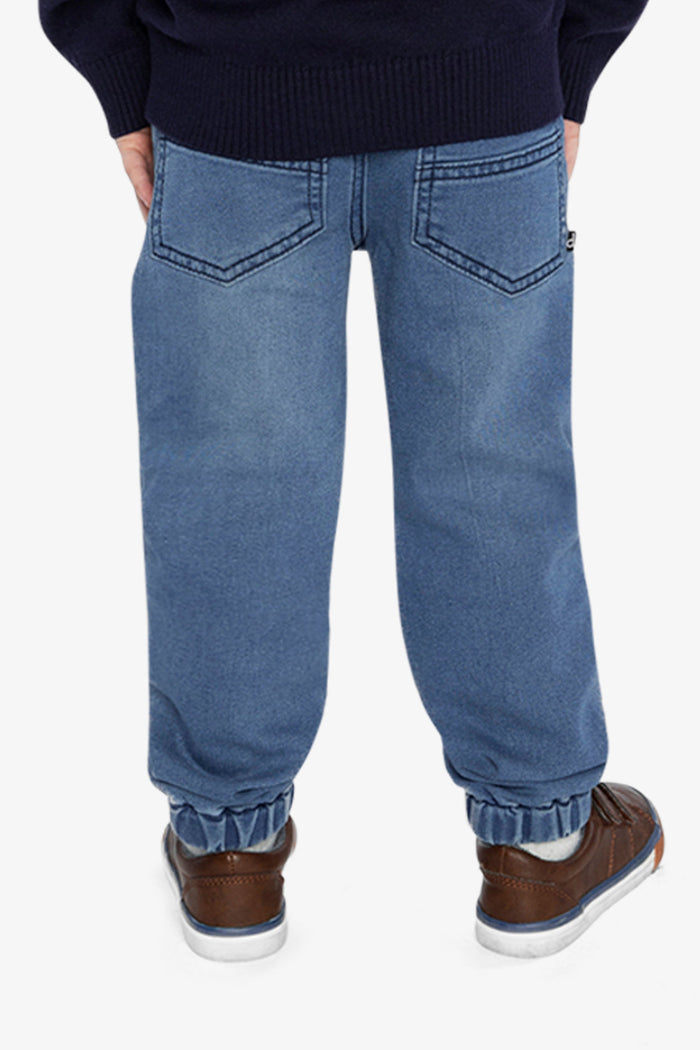 French Terry Denim Jogger Pants Light Blue-3