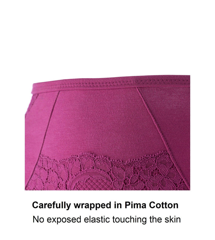 Fuchsia High Waisted Silk and Organic Cotton Full Brief, view 3 – Juliemay Lingerie