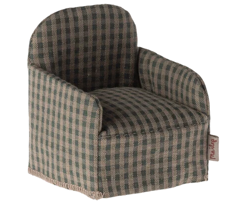 Maileg - Furniture for Mouse - Chair - Green/Checker