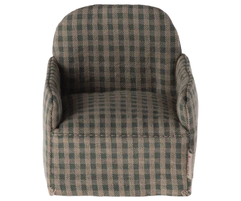 Maileg - Furniture for Mouse - Chair - Green/Checker
