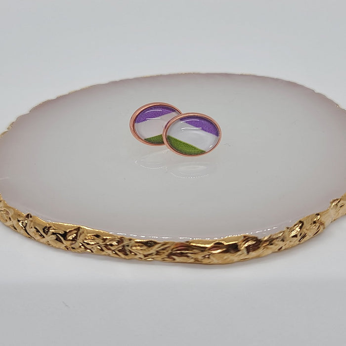 Genderqueer Pride Flag Earrings
