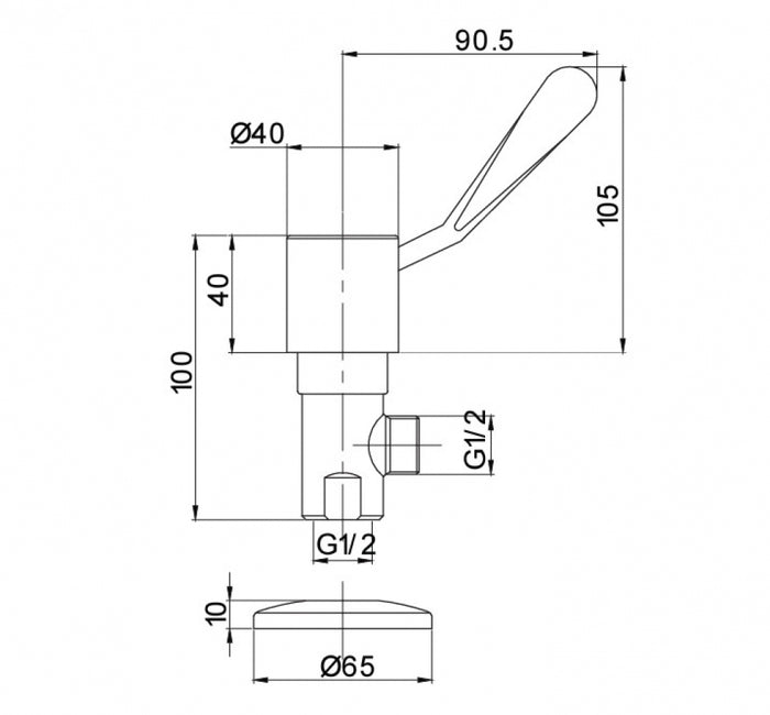 Gentec Cleanline Lever CL10050 Cistern Tap