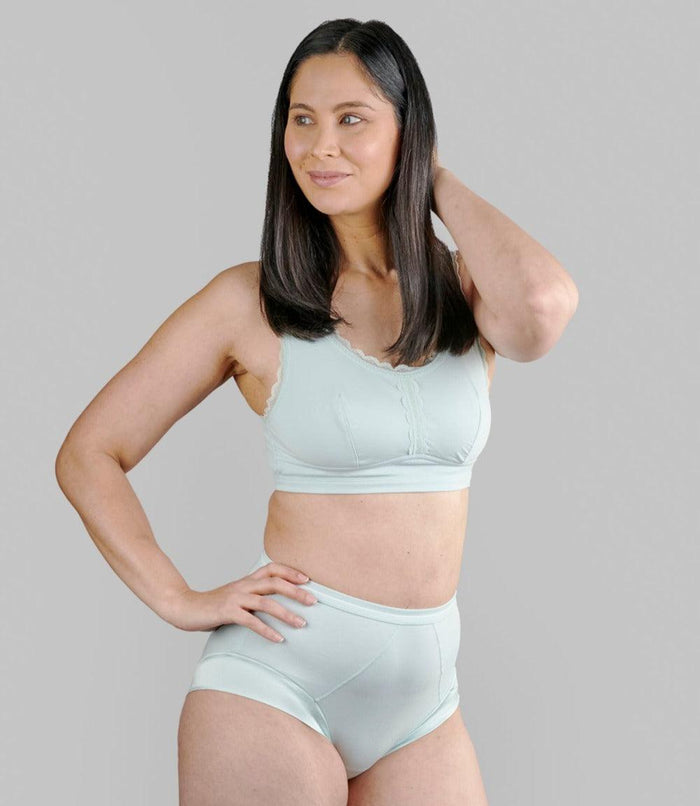 Georgia Silk Back Support Full Coverage Wireless Organic Cotton Bra, view 5 – Juliemay Lingerie