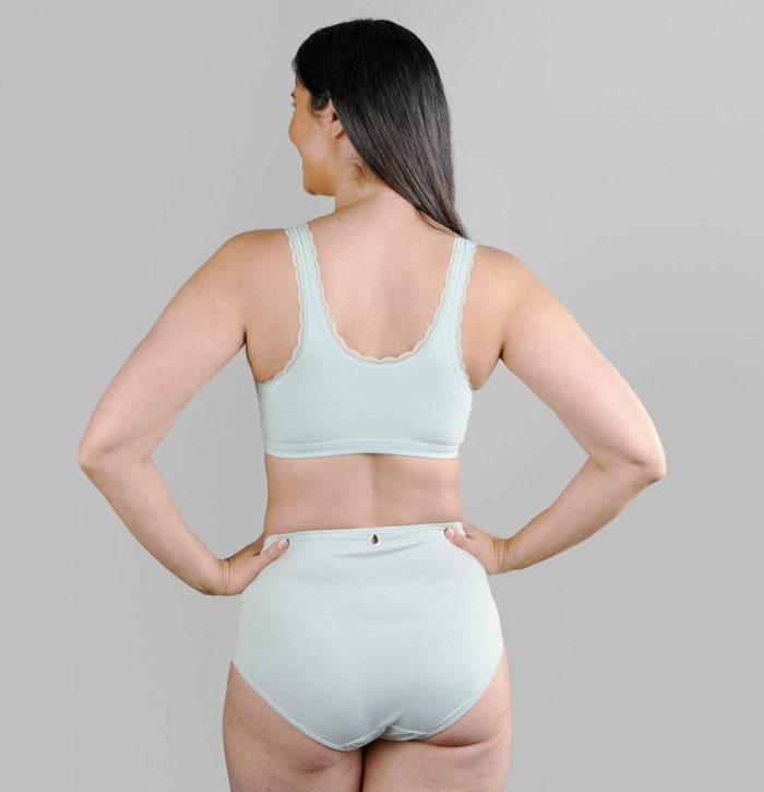 Georgia Silk Back Support Full Coverage Wireless Organic Cotton Bra, view 7 – Juliemay Lingerie