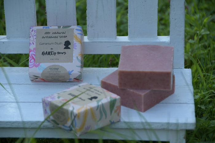 Geranium Blush natural soap bar