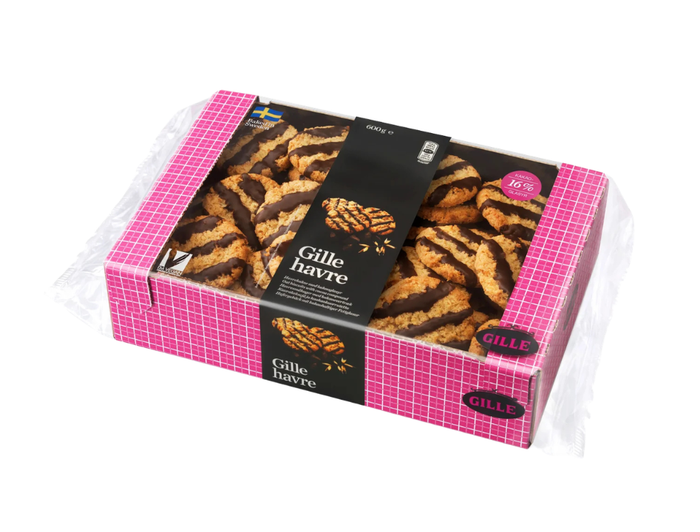 Gille Havre 600g (21.16 oz) – Authentic Swedish Oat Cookies with Cocoa Glaze – Vegan