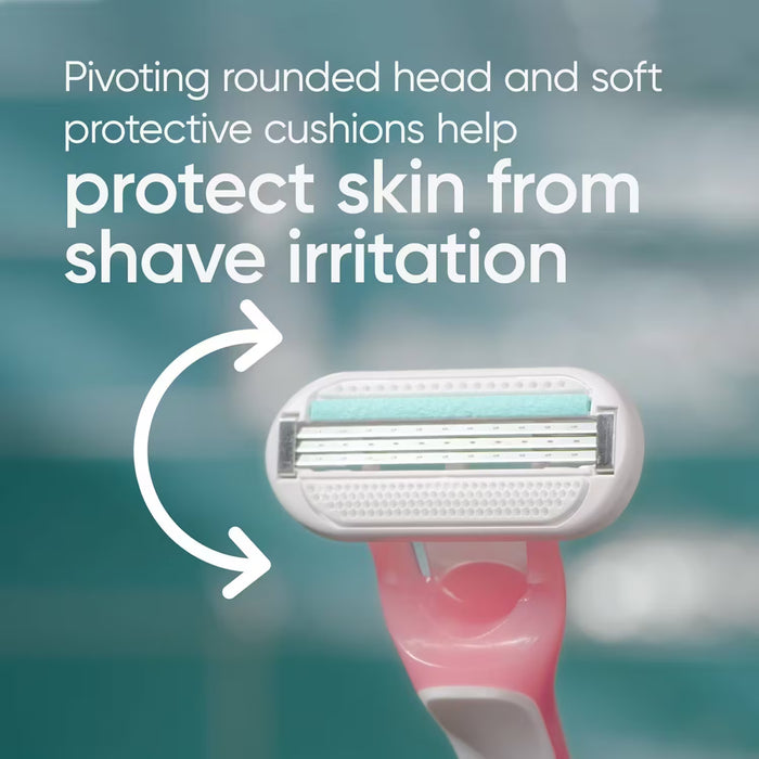 Gillette Venus Smooth Sensitive Disposable Razors with Aloe, 3 Blades - 3 Ct - 4 Pack