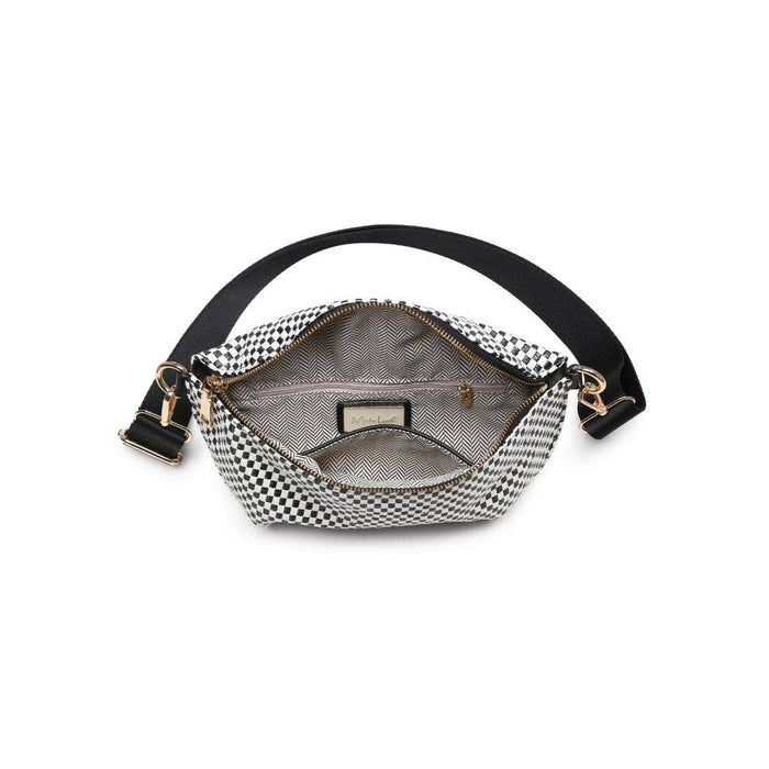 Gizelle - Small Checker Belt Bag: Black White - Olita Gifts & Goods