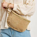 Gizelle-Suede Belt Bag: Custard - Olita Gifts & Goods