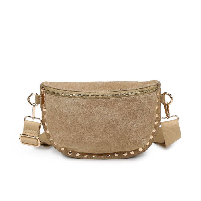 Gizelle-Suede Belt Bag: Custard - Olita Gifts & Goods