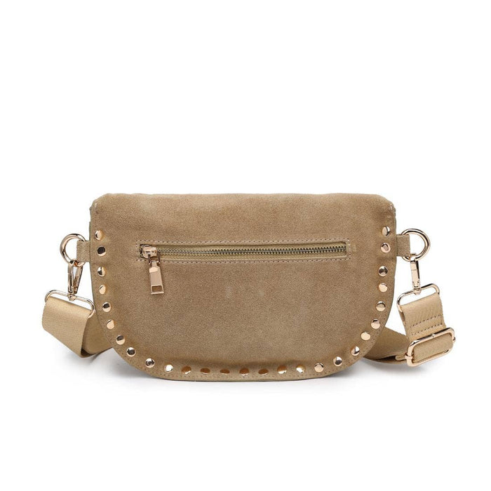 Gizelle-Suede Belt Bag: Custard - Olita Gifts & Goods