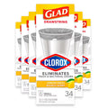 Glad Drawstring Small Trash Bags Lemon Fresh Bleach Scent 4 Gallon - 34 Ct - 6 Pack