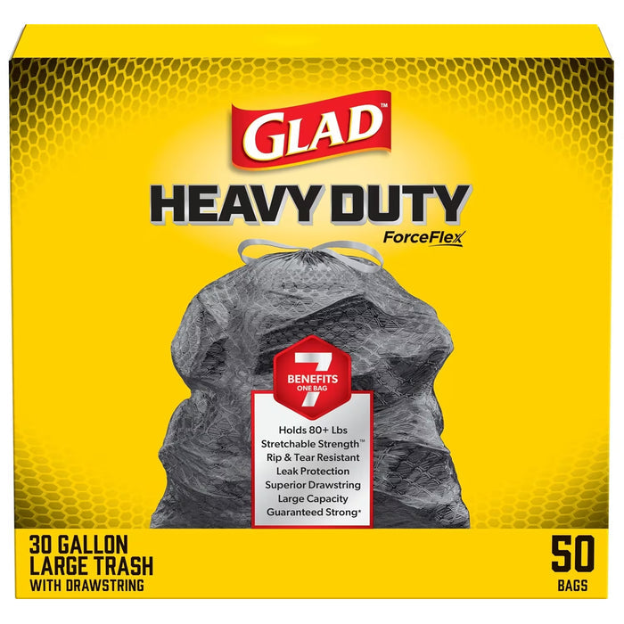 Glad ForceFlex Heavy Duty Large Trash Bags 30 Gallon - 50 Ct - 3 Pack