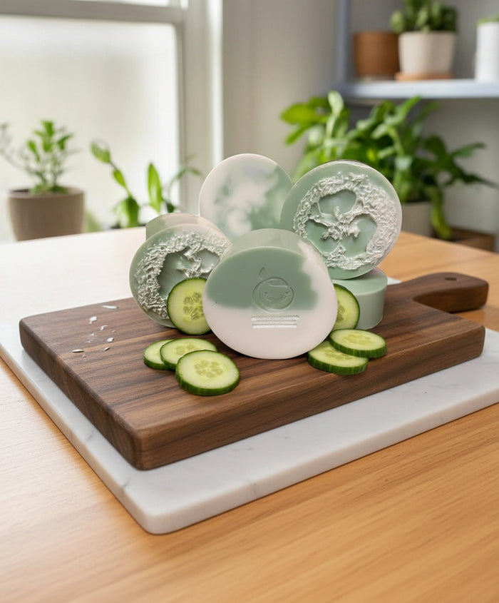 Goats Milk French Green Clay Cucumber Loofah Soap Bar