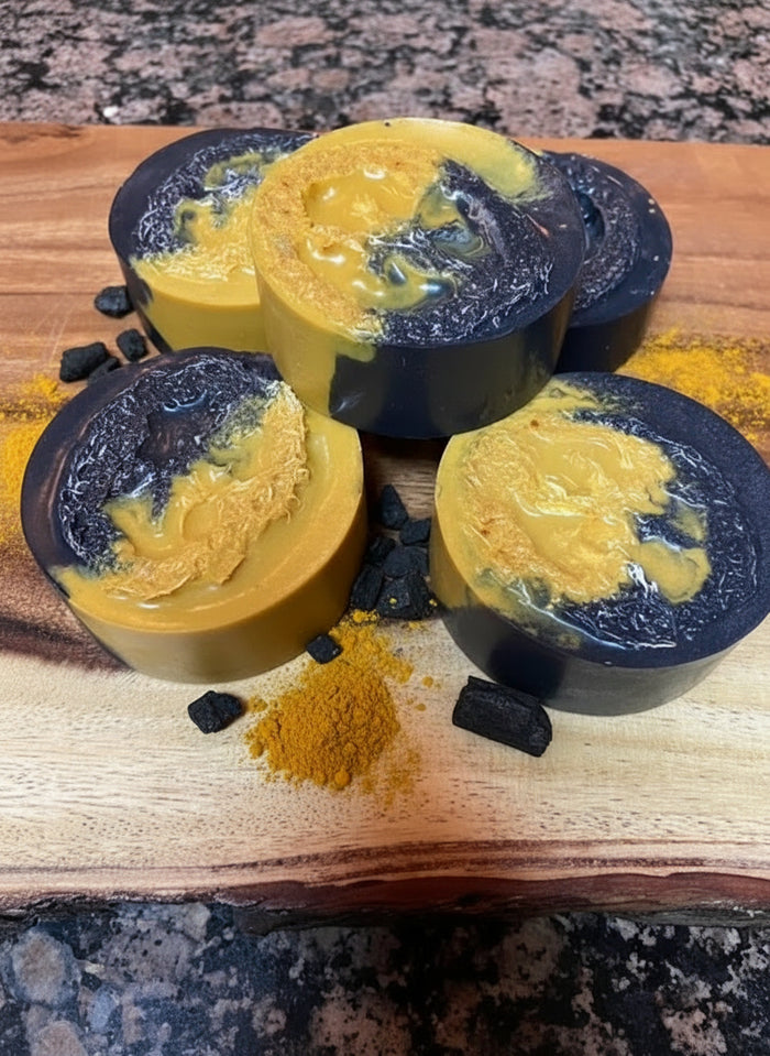 Goats Milk ,Shea Butter Turmeric & Charcoal Loofah Soap Bar
