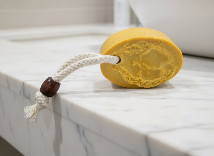 Goats Milk Turmeric , Lemon & Orange Loofah Massage Bar