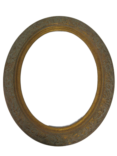 Gold Leaf Ornate Hand-Finished Gallery Oval Picture Frame with intricate detailing on the moulding.