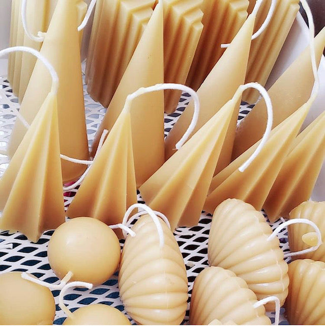 Golden - Beeswax Candle Art Deco Collection