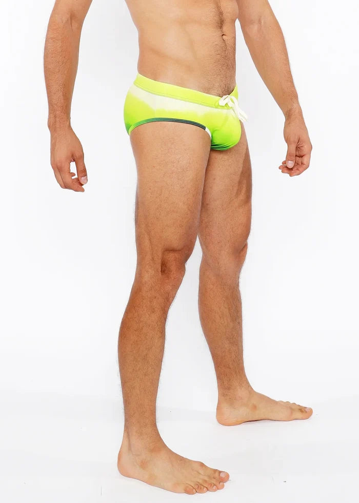 Green Gradient Printed Swim Brief St-8021-06