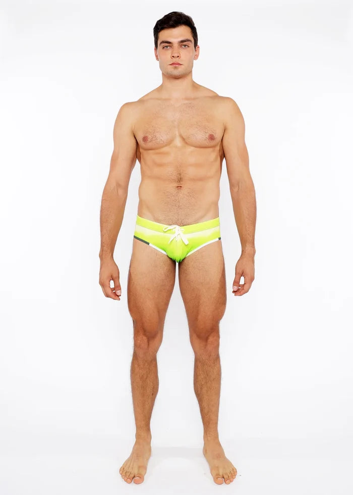Green Gradient Printed Swim Brief St-8021-06