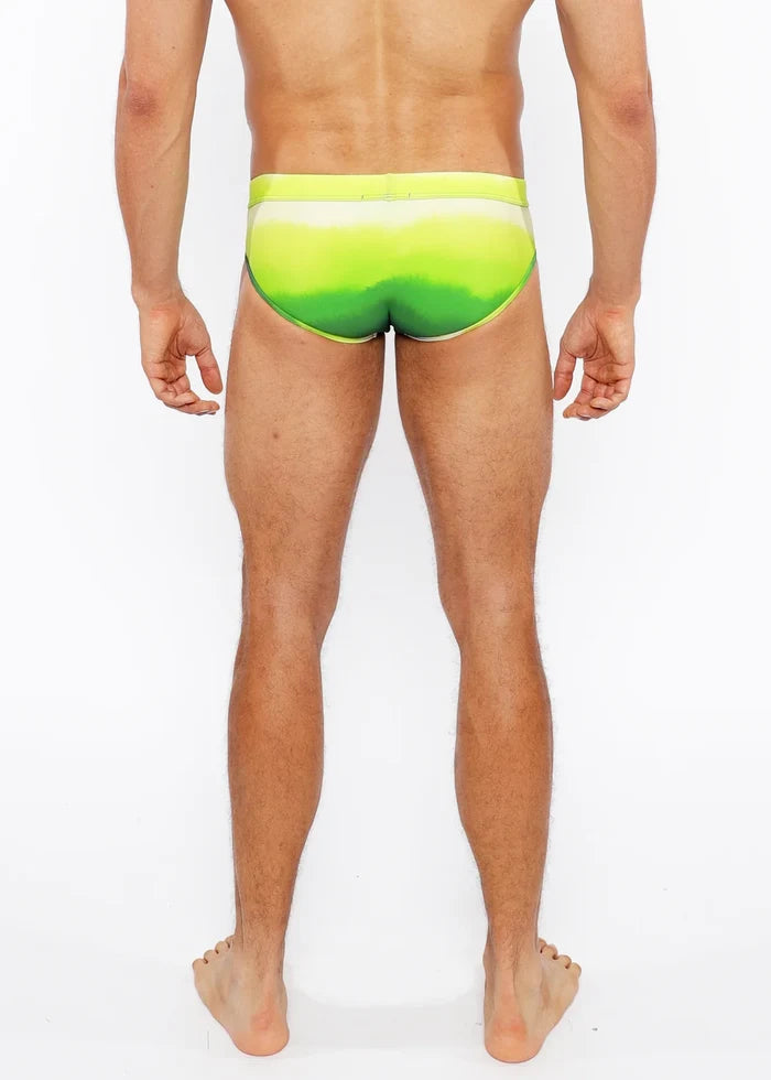 Green Gradient Printed Swim Brief St-8021-06