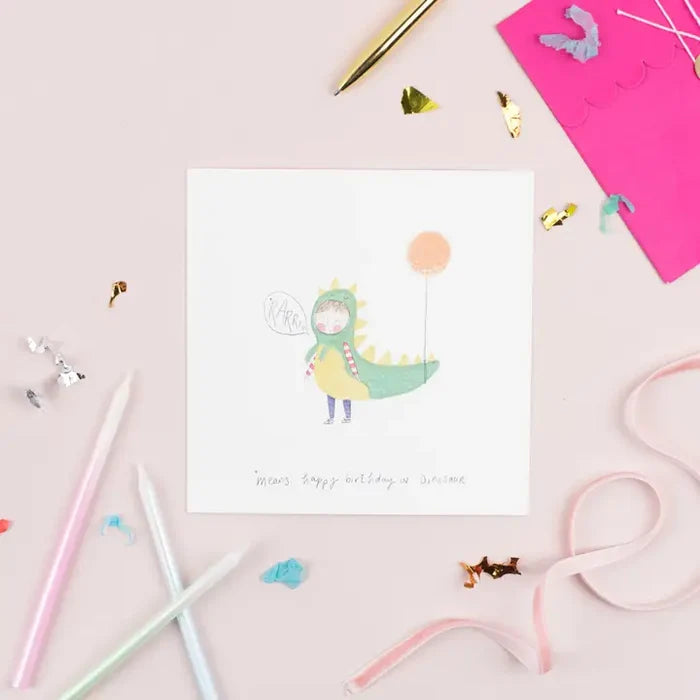 Greeting Card - Fancy Dress Dino