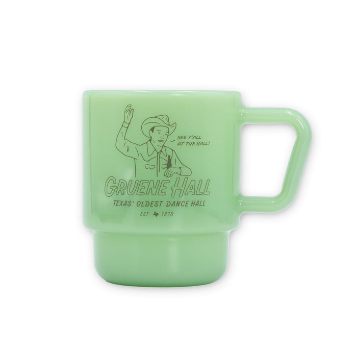 Gruene Hall Milk Glass Mug 8oz.