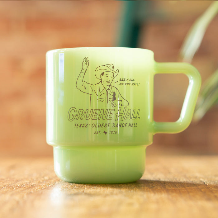 Gruene Hall Milk Glass Mug 8oz.