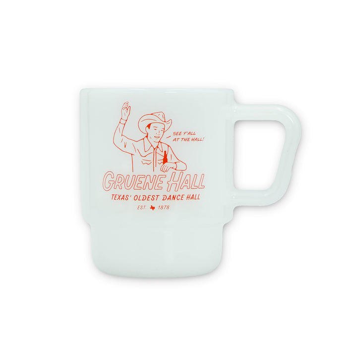 Gruene Hall Milk Glass Mug 8oz.