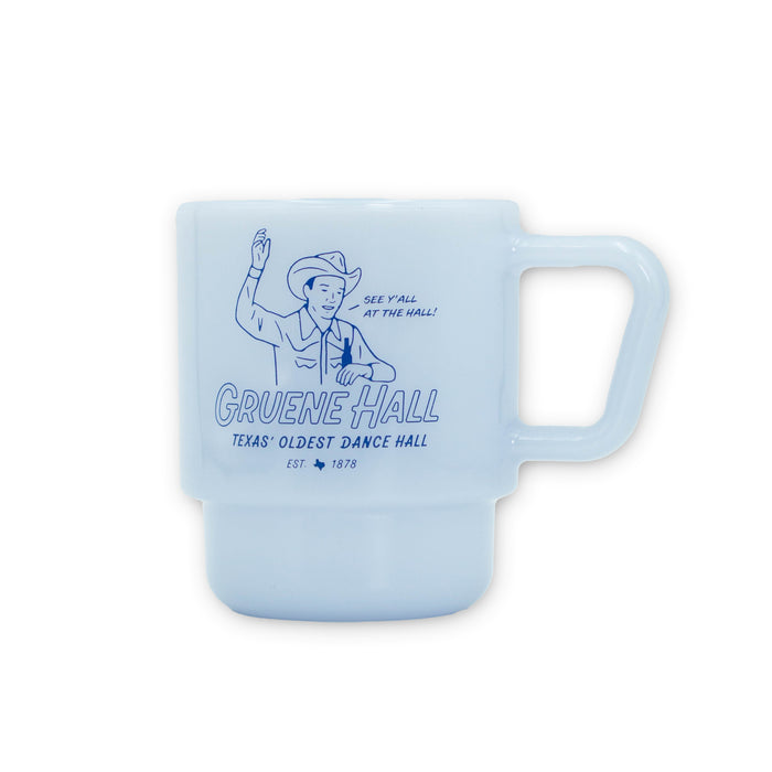 Gruene Hall Milk Glass Mug 8oz.