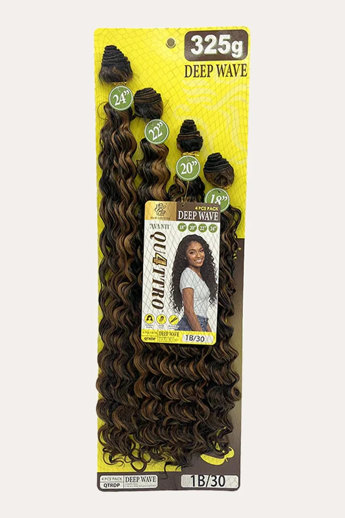 HAIR COUTURE QUATTRO HAIR WEAVE BUNDLE 4PC - DEEP WAVE (18"20"22"24") HAIR COUTURE
