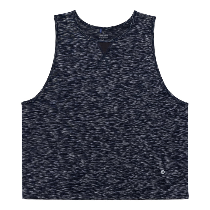Heather Navy Melange Training Camp Muscle Tee - Parke & Ronen
