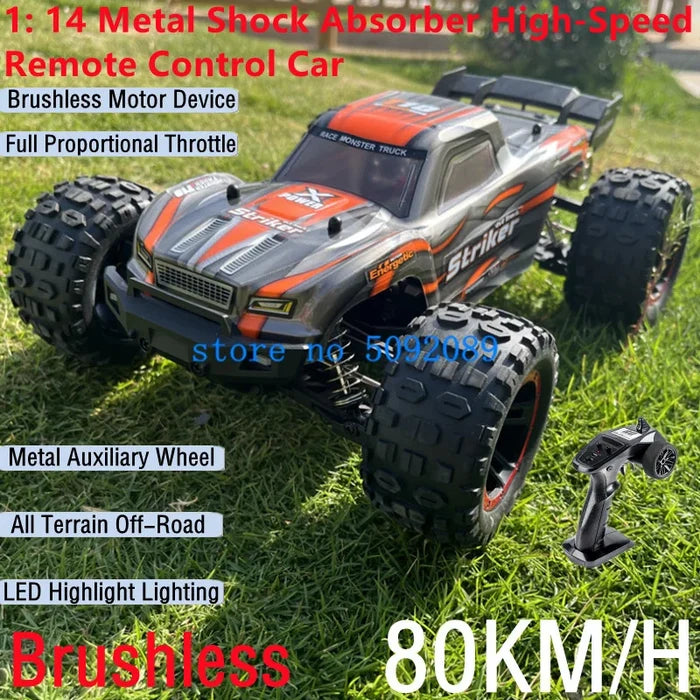 High-Speed 1:14 Metal RC Drift Car - Waterproof & All-Terrain Fun