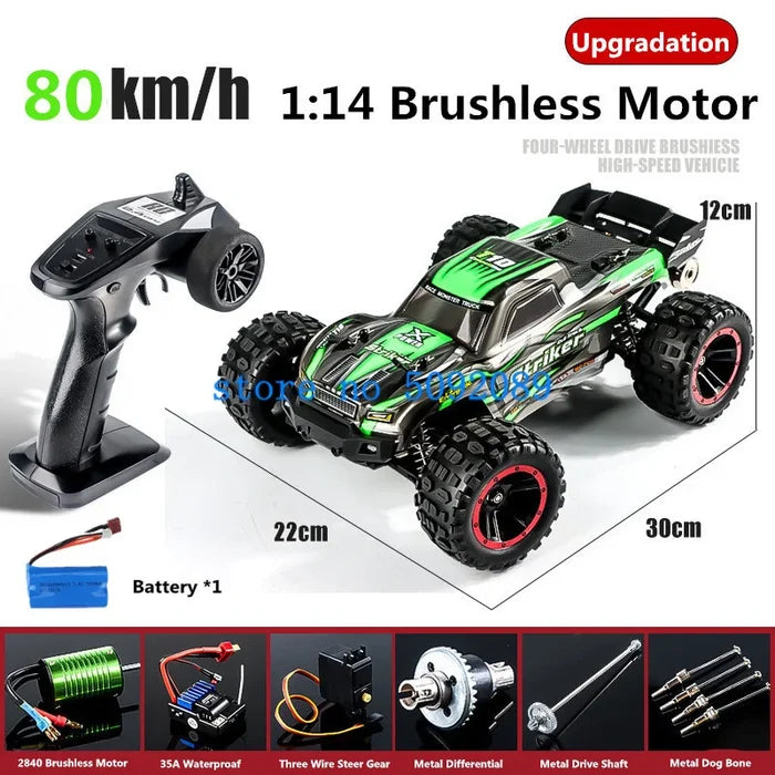 High-Speed 1:14 Metal RC Drift Car - Waterproof & All-Terrain Fun