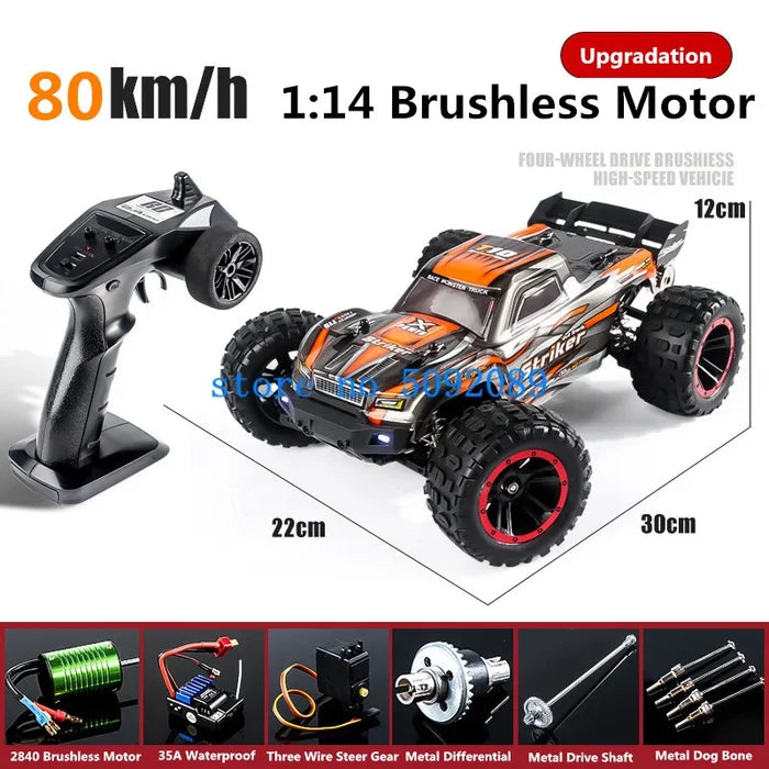 High-Speed 1:14 Metal RC Drift Car - Waterproof & All-Terrain Fun