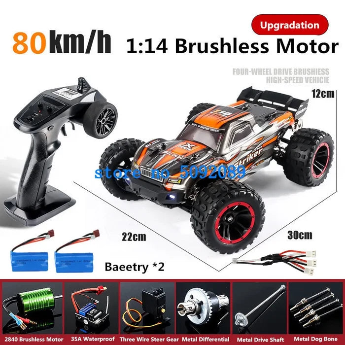 High-Speed 1:14 Metal RC Drift Car - Waterproof & All-Terrain Fun