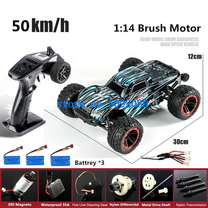 High-Speed 1:14 Metal RC Drift Car - Waterproof & All-Terrain Fun