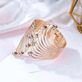 Bridal Jewelry - Cubic Zirconia Gold Cuff Bracelet