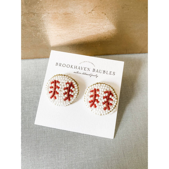 Home Run Beaded Baseball Earrings