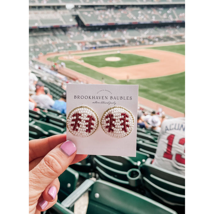 Home Run Beaded Baseball Earrings