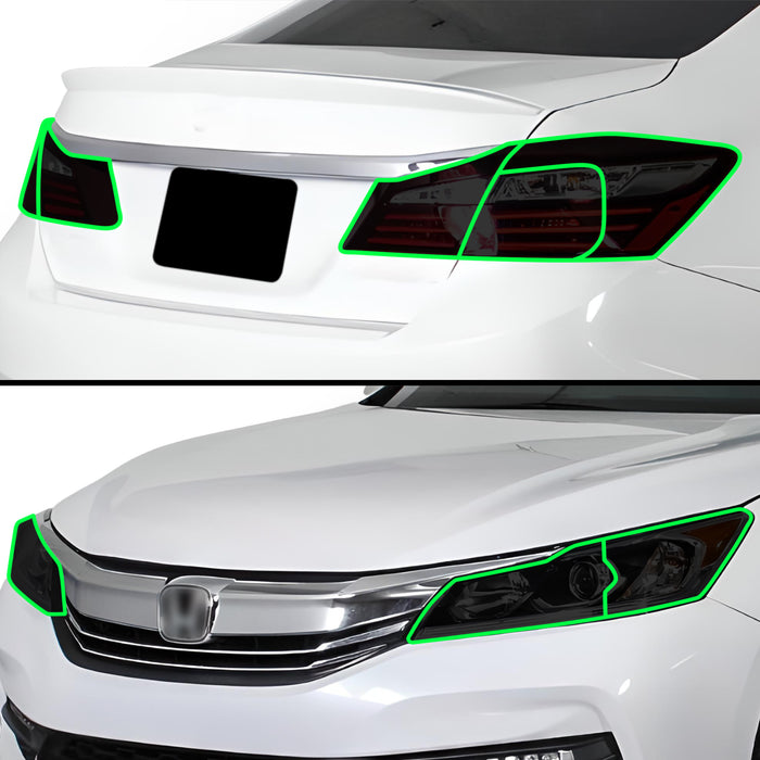 Full Headlight Taillight Precut Smoked PPF Tint Kit Film Overlay Fits Honda Accord 2016 - 2017 - Bogar Tech Designs