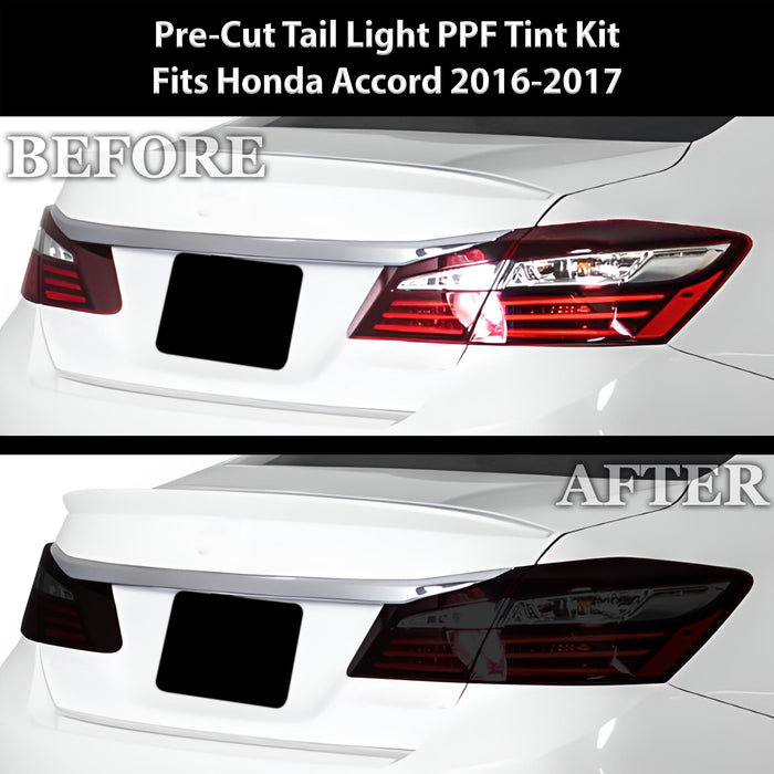 Full Headlight Taillight Precut Smoked PPF Tint Kit Film Overlay Fits Honda Accord 2016 - 2017 - Bogar Tech Designs