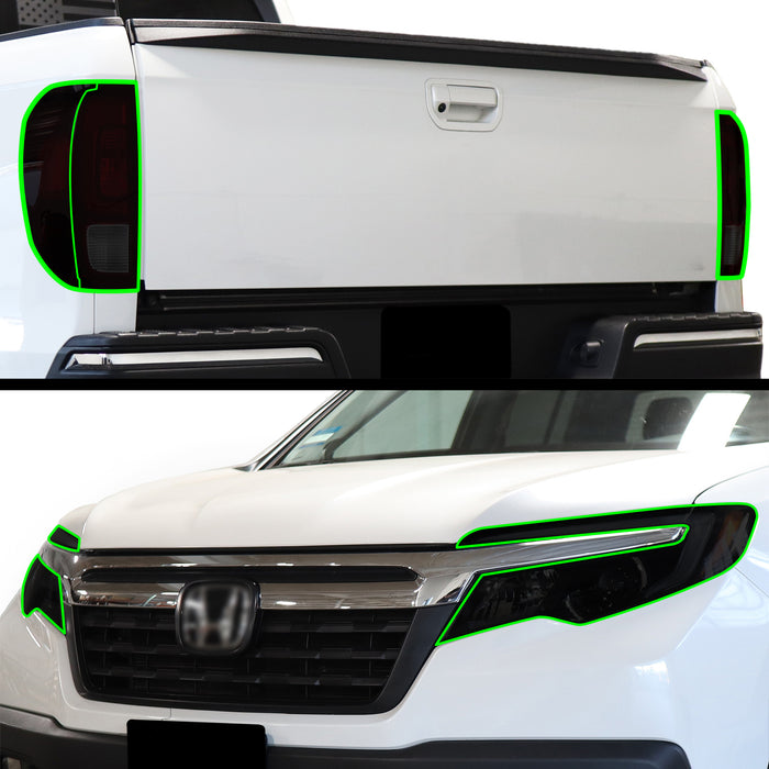 Full Headlight Taillight Precut Smoked PPF Tint Kit Film Overlay Fits Honda Ridgeline 2017 - 2025 - Bogar Tech Designs